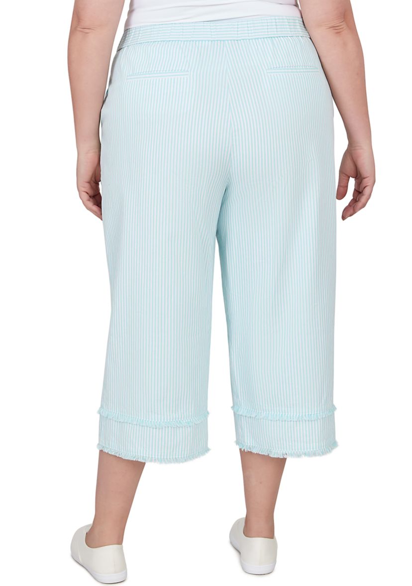 Plus Size Cotton Denim Wide Leg Pants