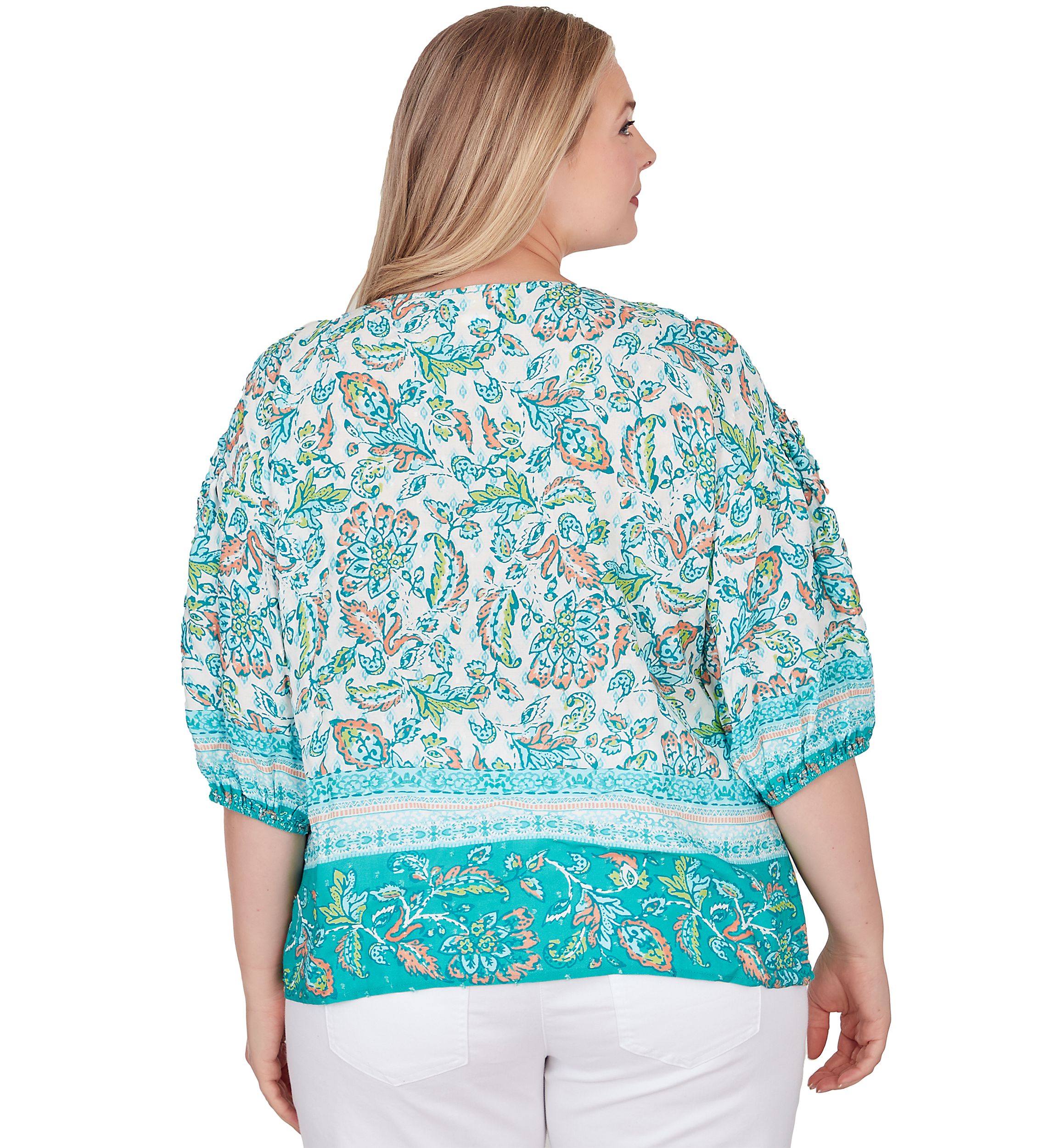 Plus Size Woven Printed Top