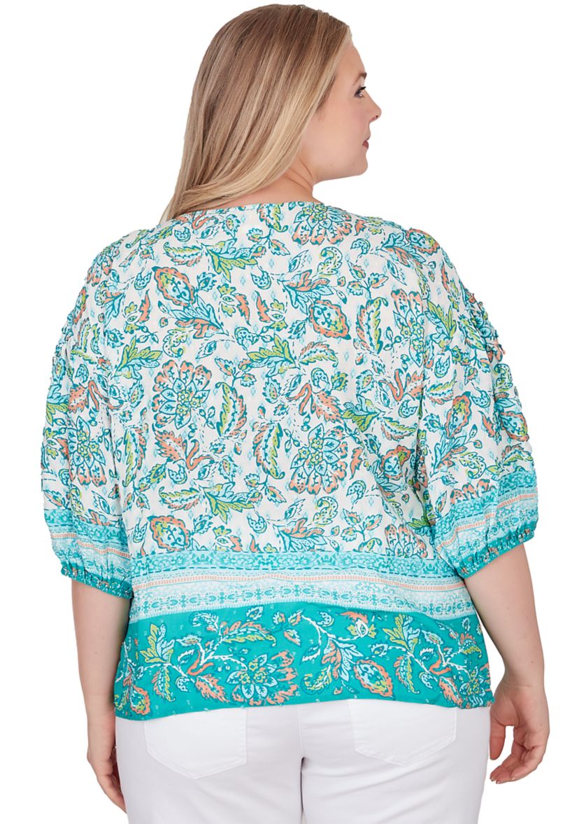 Plus Size Woven Printed Top