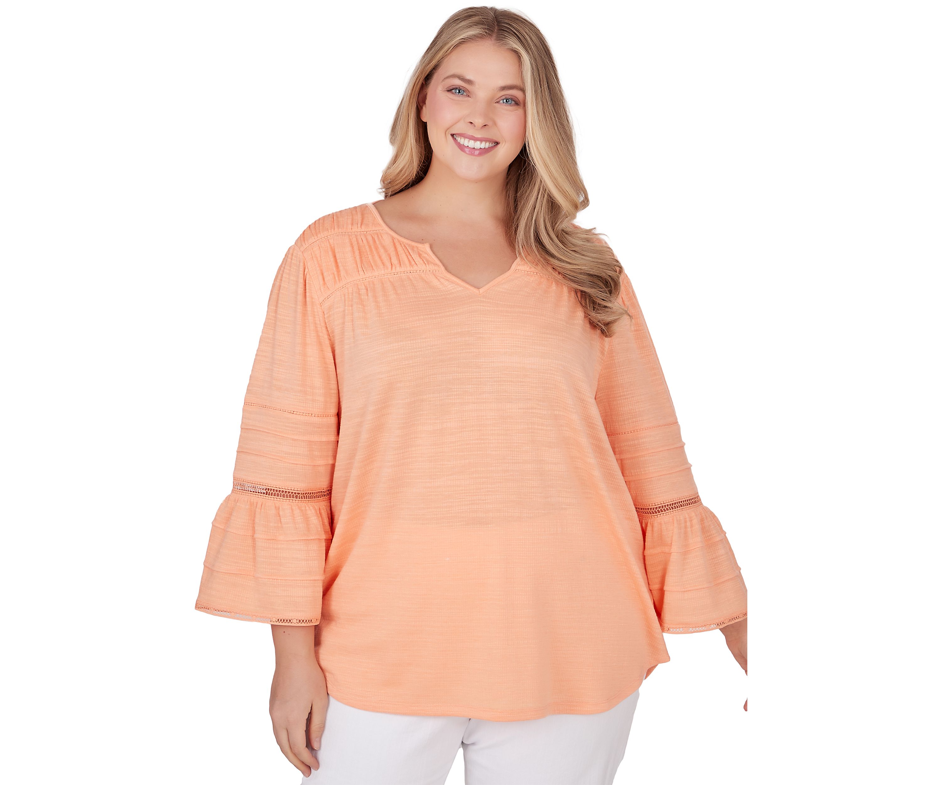 Plus Size Slub Lace Knit Top