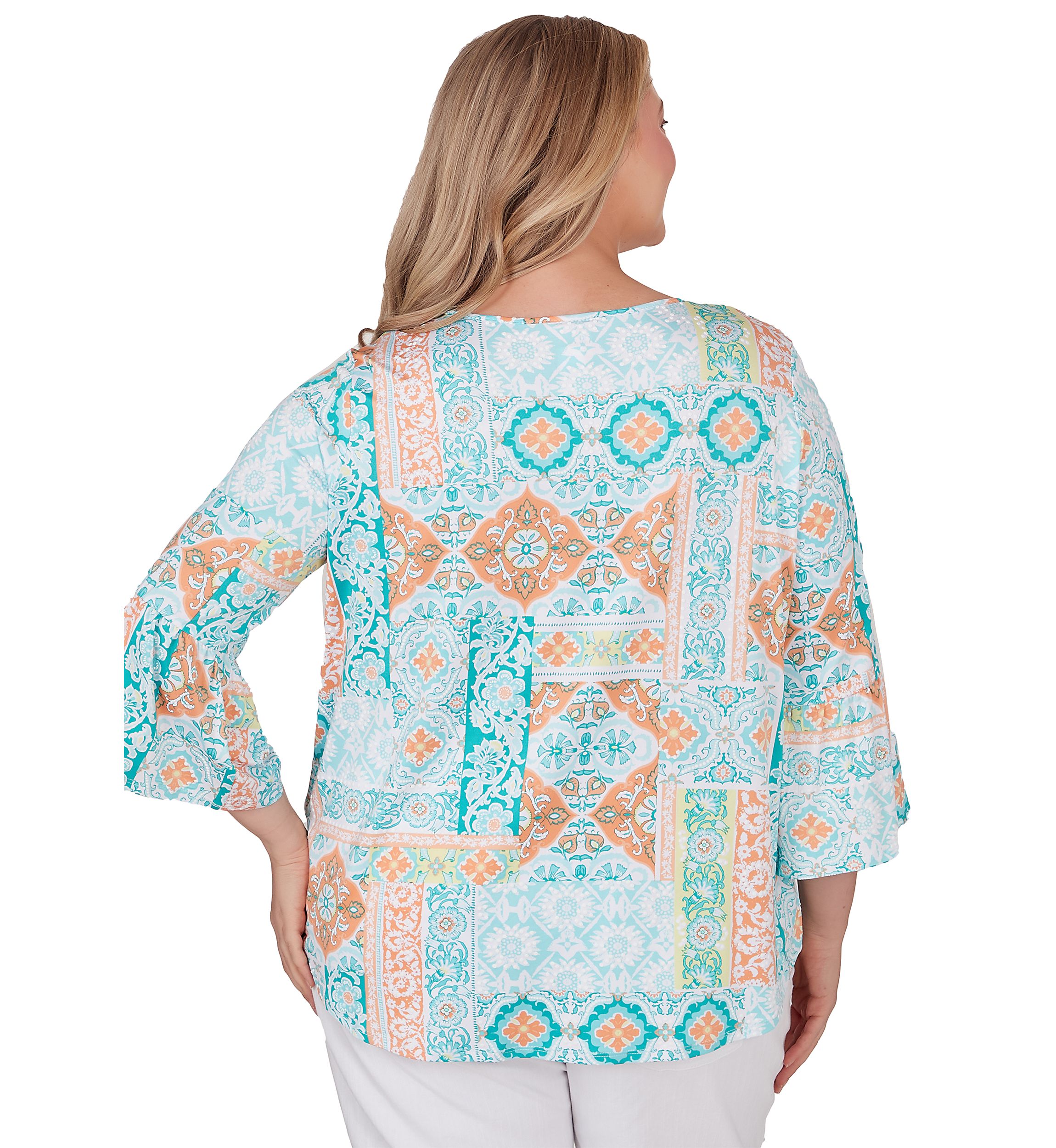 Plus Size Breezy Printed Eclectic Knit Top