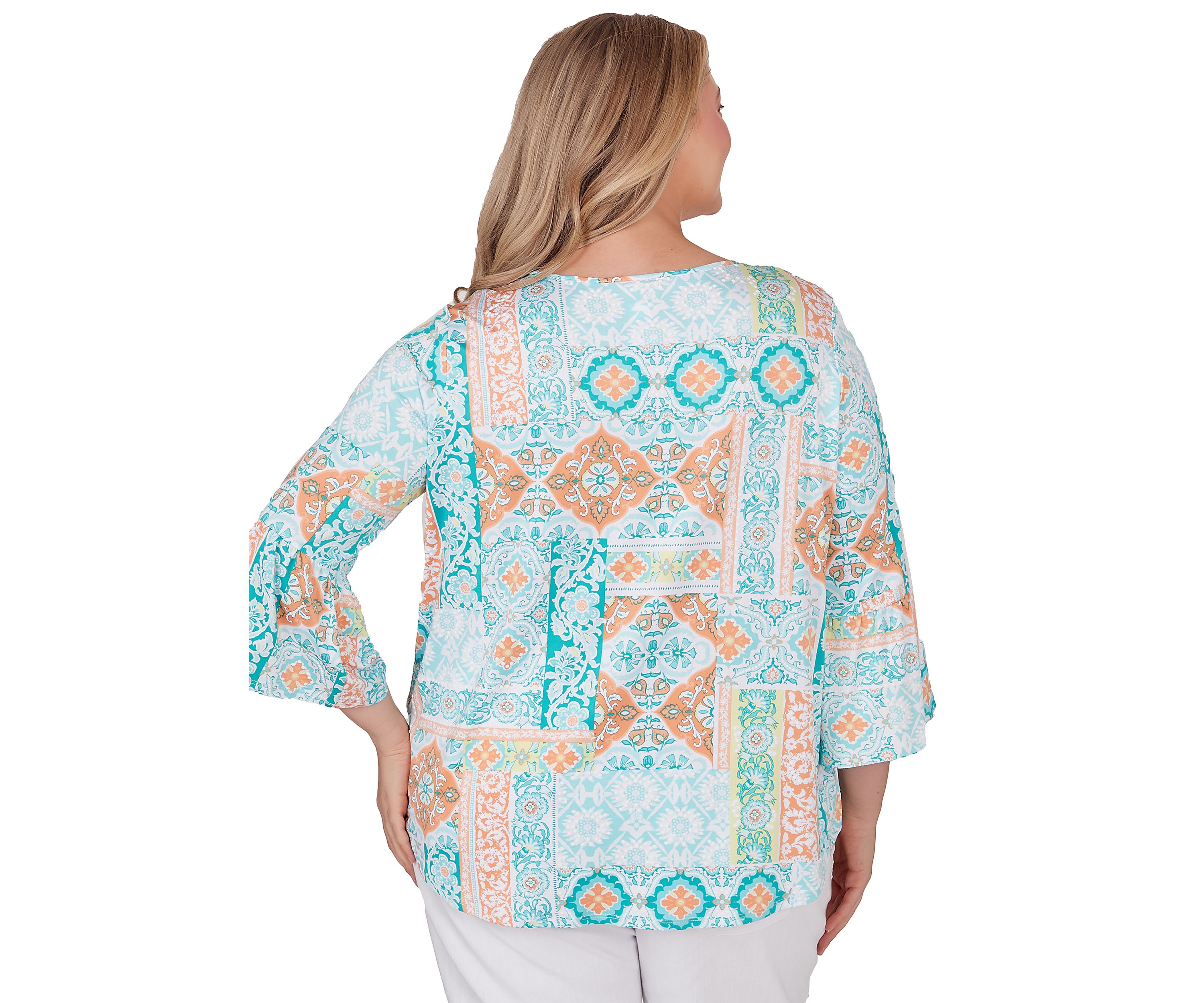 Plus Size Breezy Printed Eclectic Knit Top