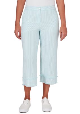 Petite Cotton Denim Wide Leg Pants