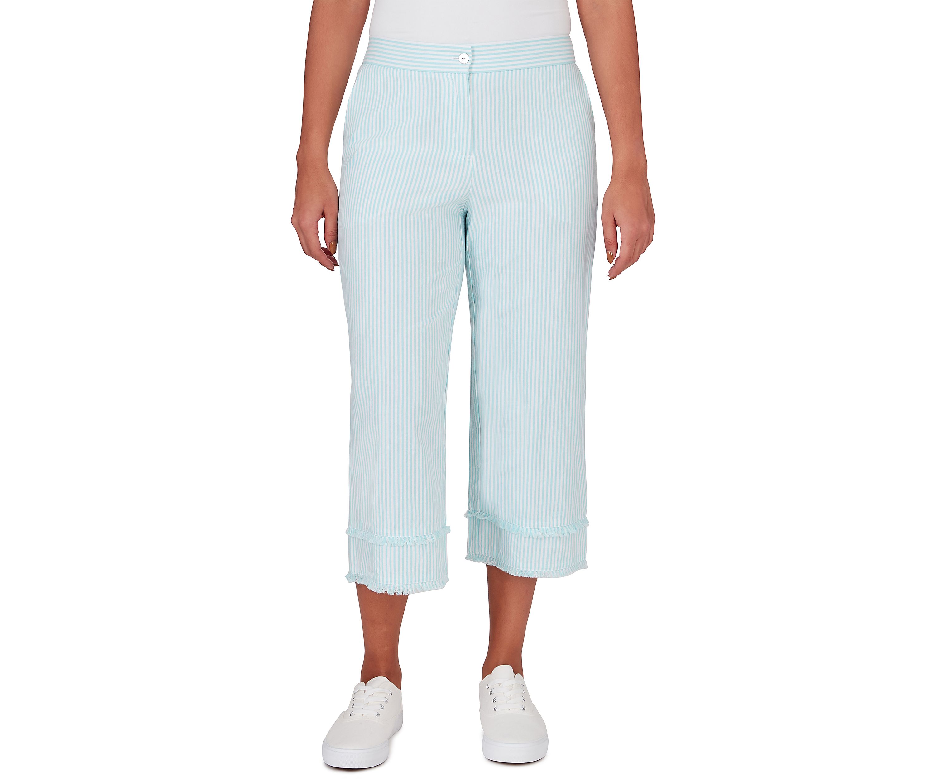 Petite Size Cotton Denim Wide Leg Pants
