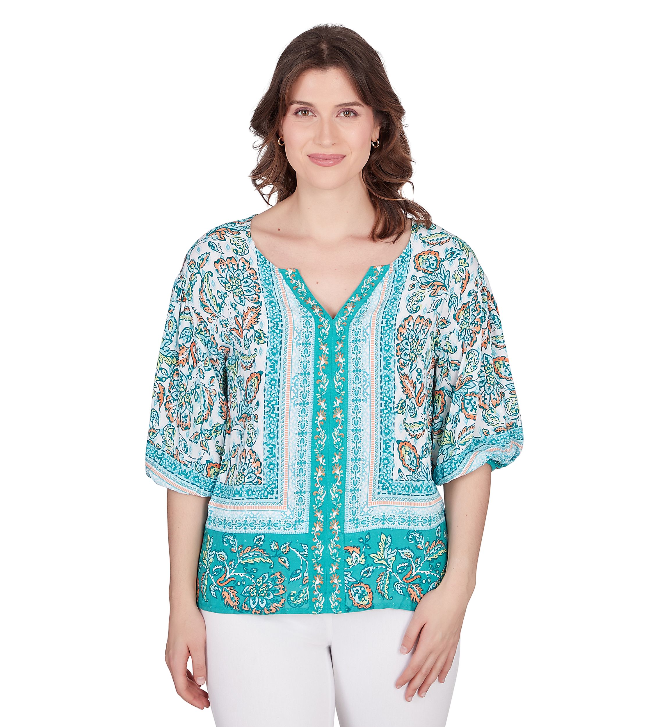 Petite Woven Swiss Dot Top