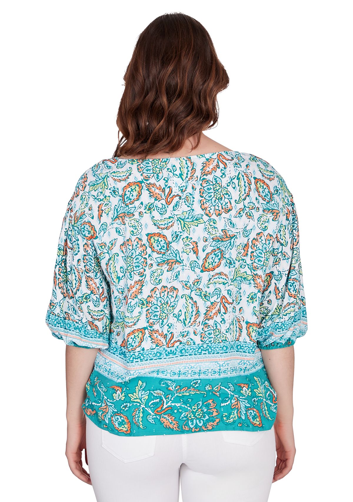 Petite Woven Swiss Dot Top