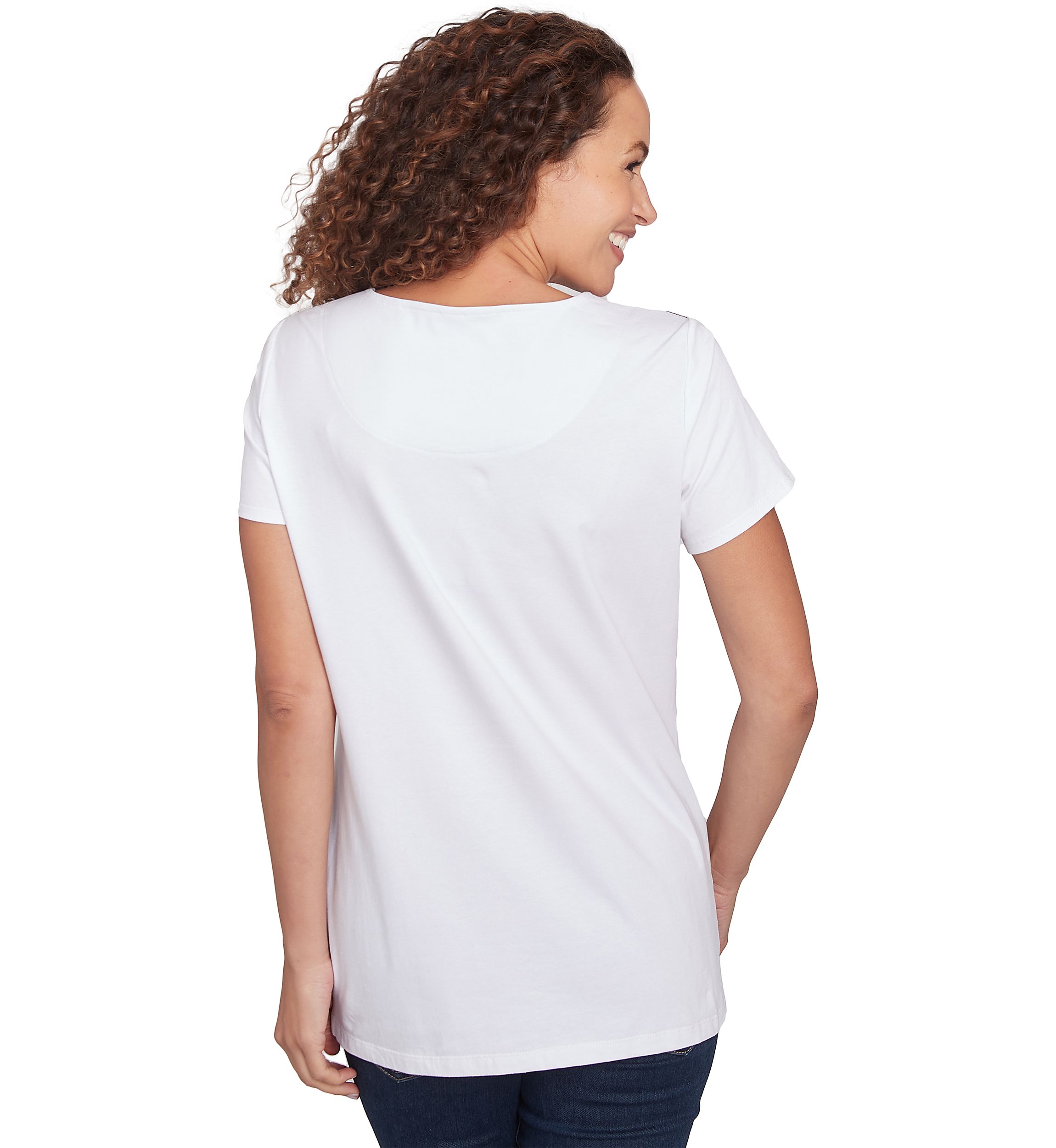 Womens Scoop Neck Palm Print T-Shirt