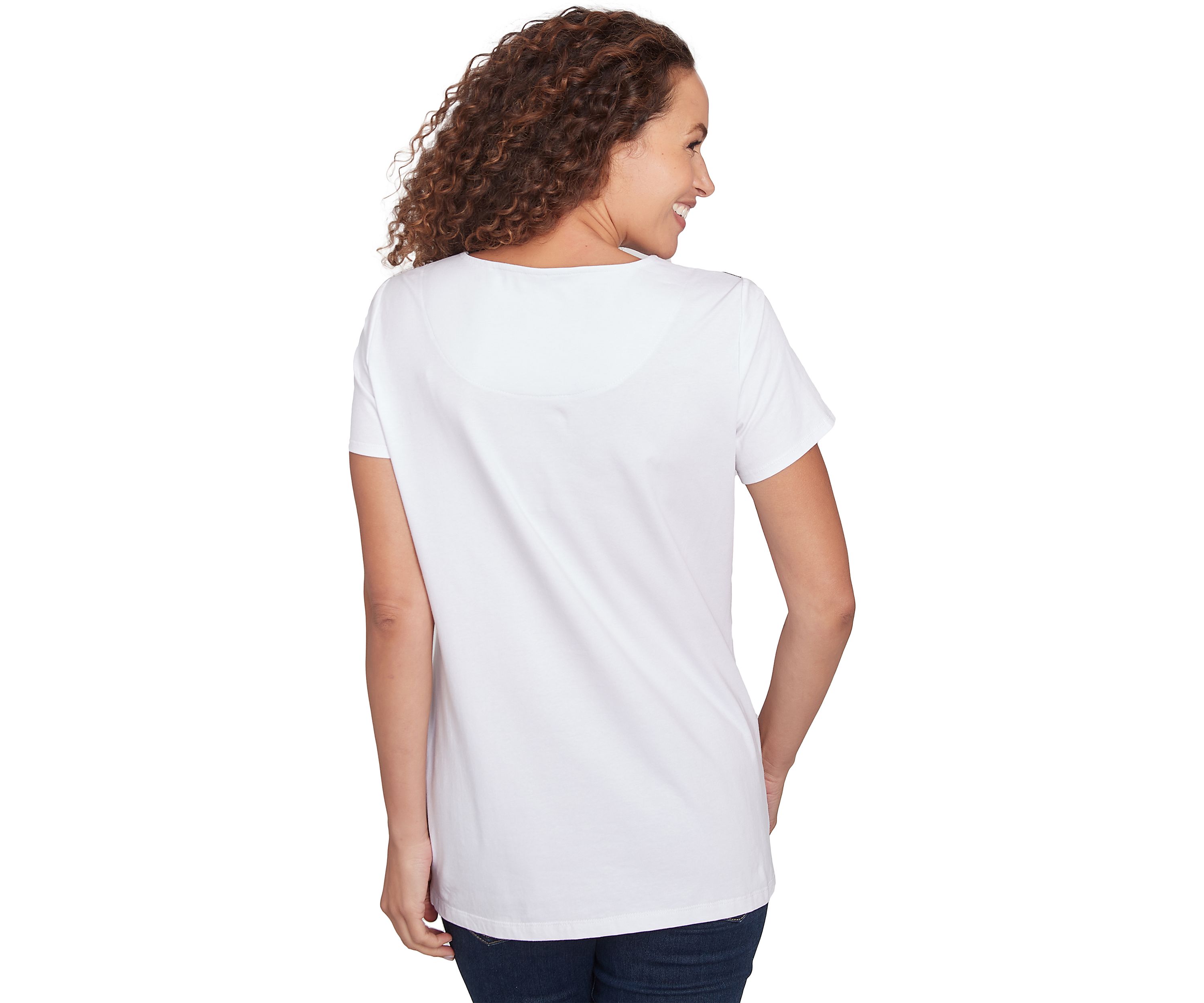 Womens Scoop Neck Palm Print T-Shirt
