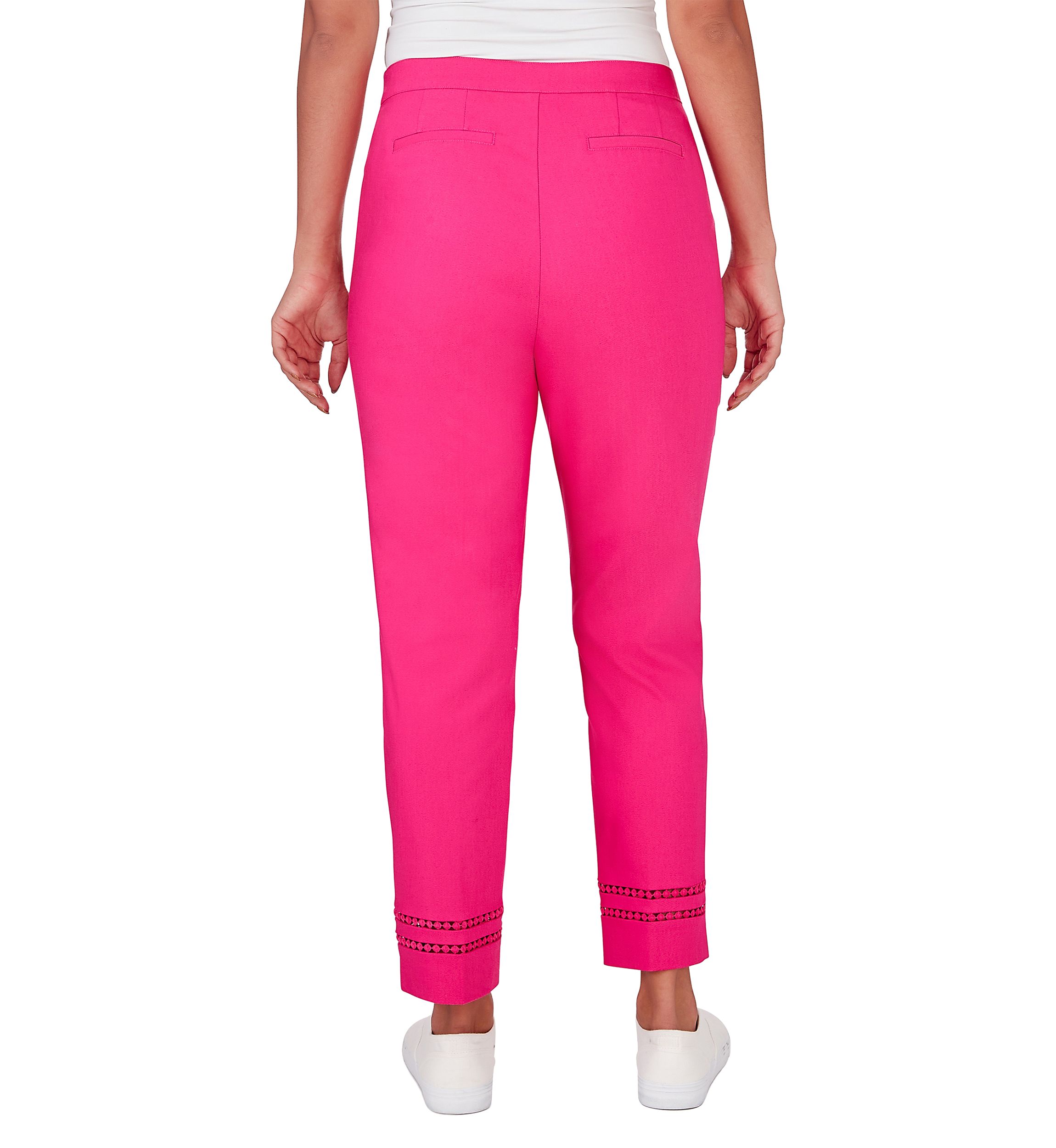 Womens Embroidered Blooms Ankle Pants
