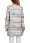 Womens Striped Open-Front Hacci Cardigan
