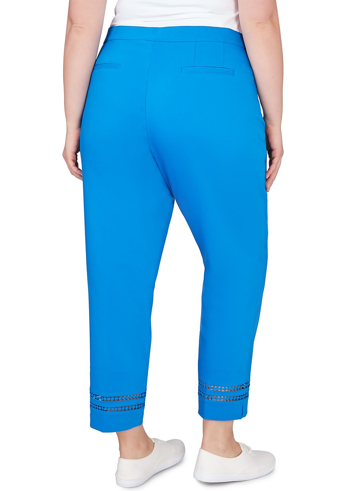 Plus Size Embroidered Blooms Ankle Pants