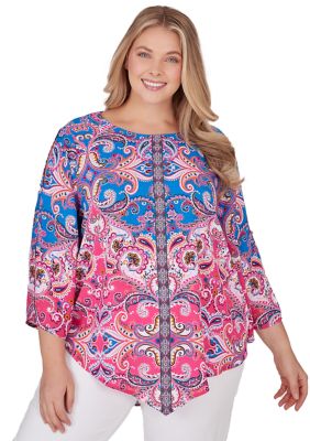 Plus Woven Paisley Printed Top