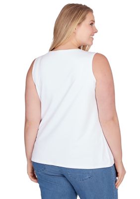 Plus Scoop Neck Sleeveless Top