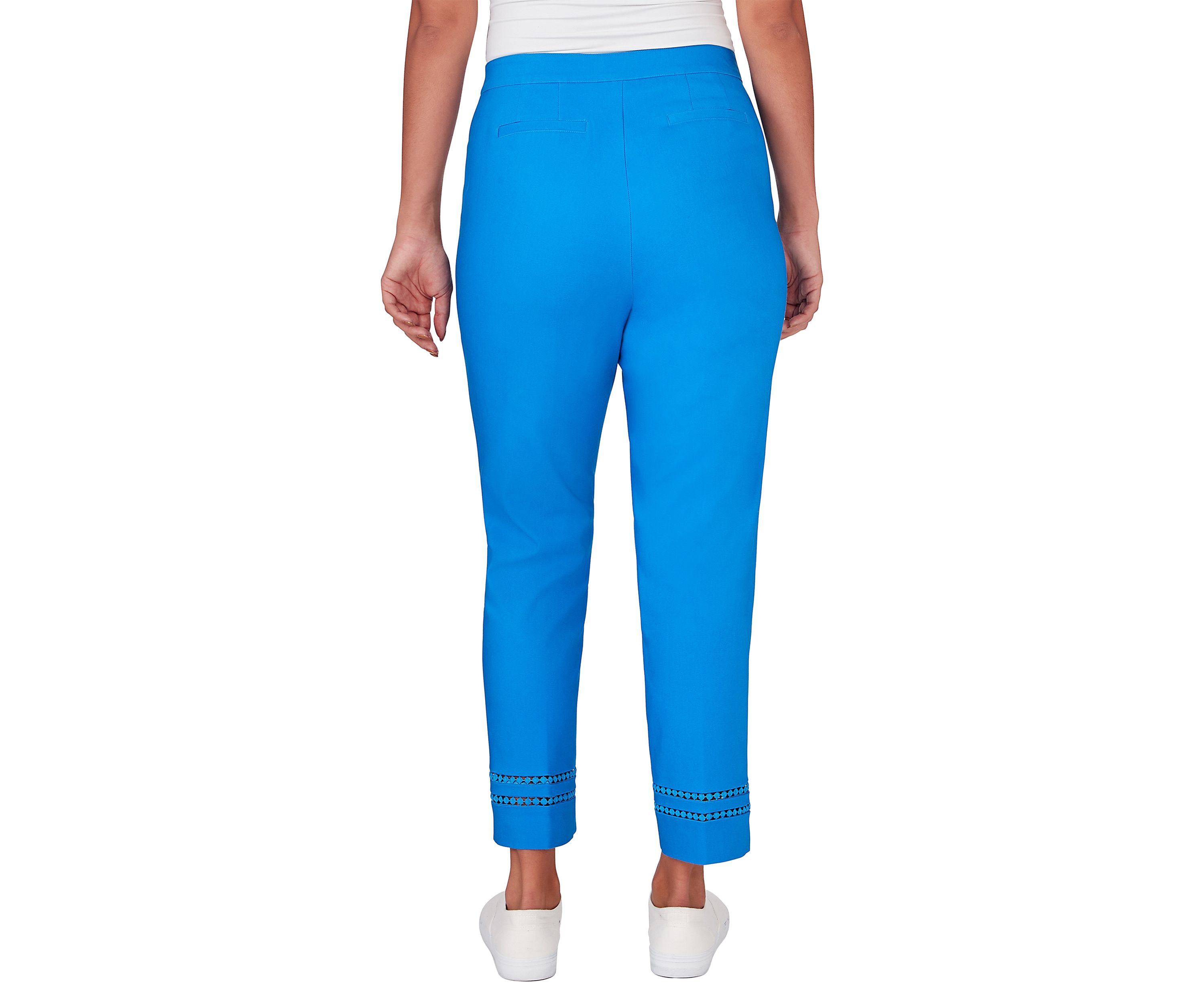 Petite Embroidered Blooms Ankle Pants