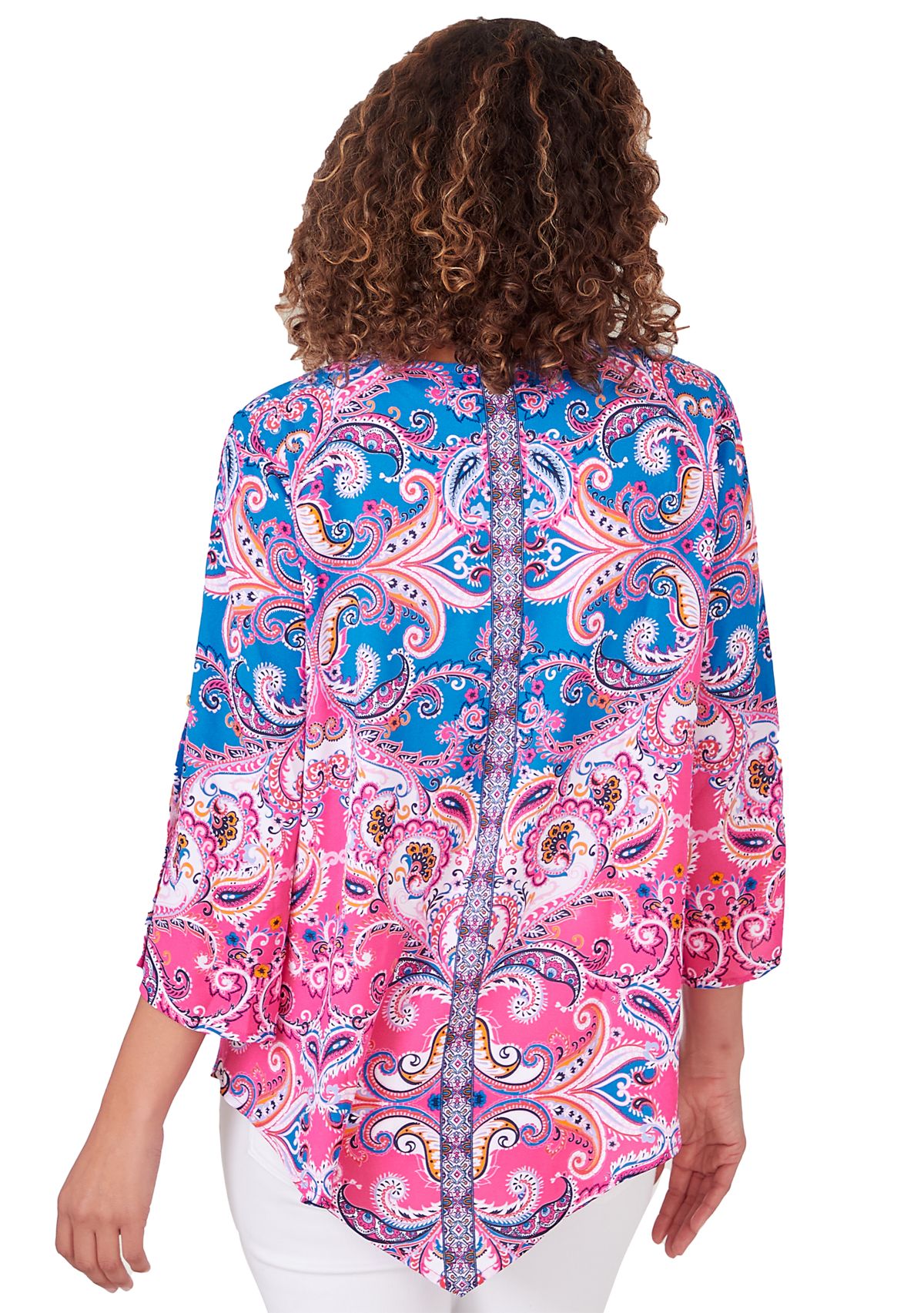 Petite Size Woven Paisley Top