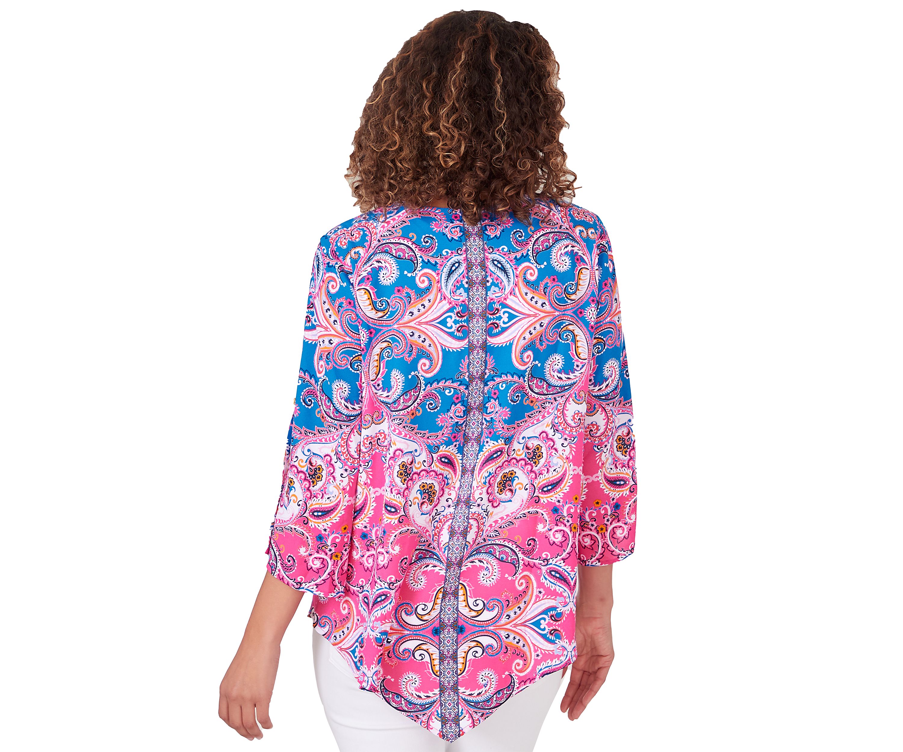 Petite Size Woven Paisley Top