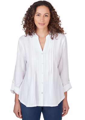 Women's Striped Gauze Top