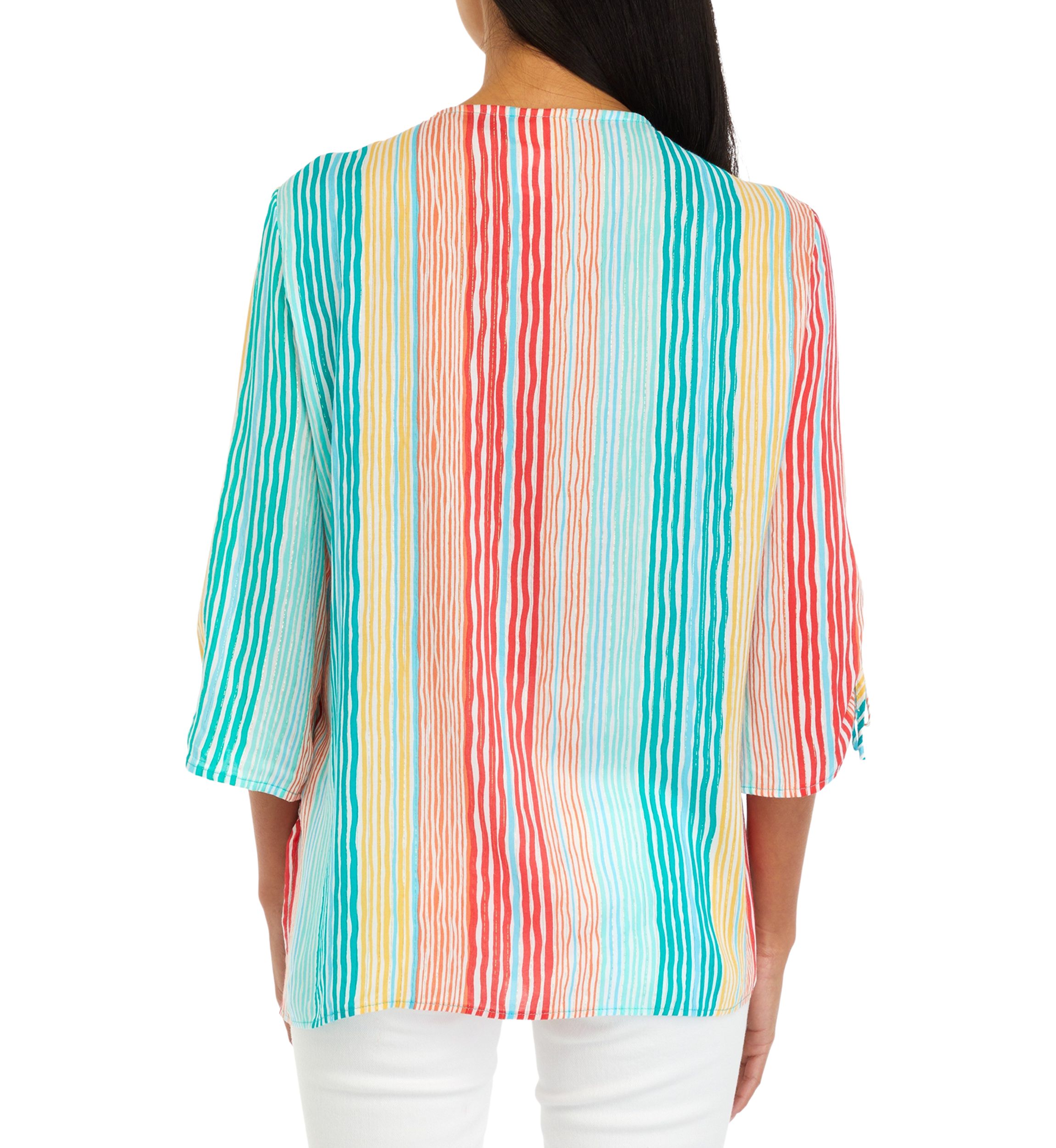 Womens Metallic Stripe Top