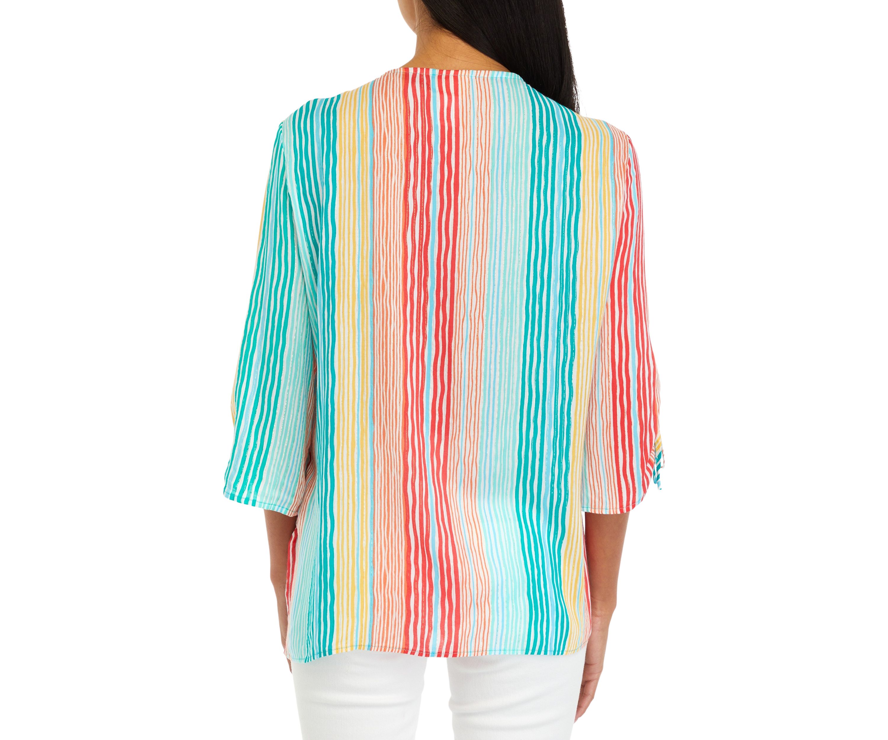 Womens Metallic Stripe Top