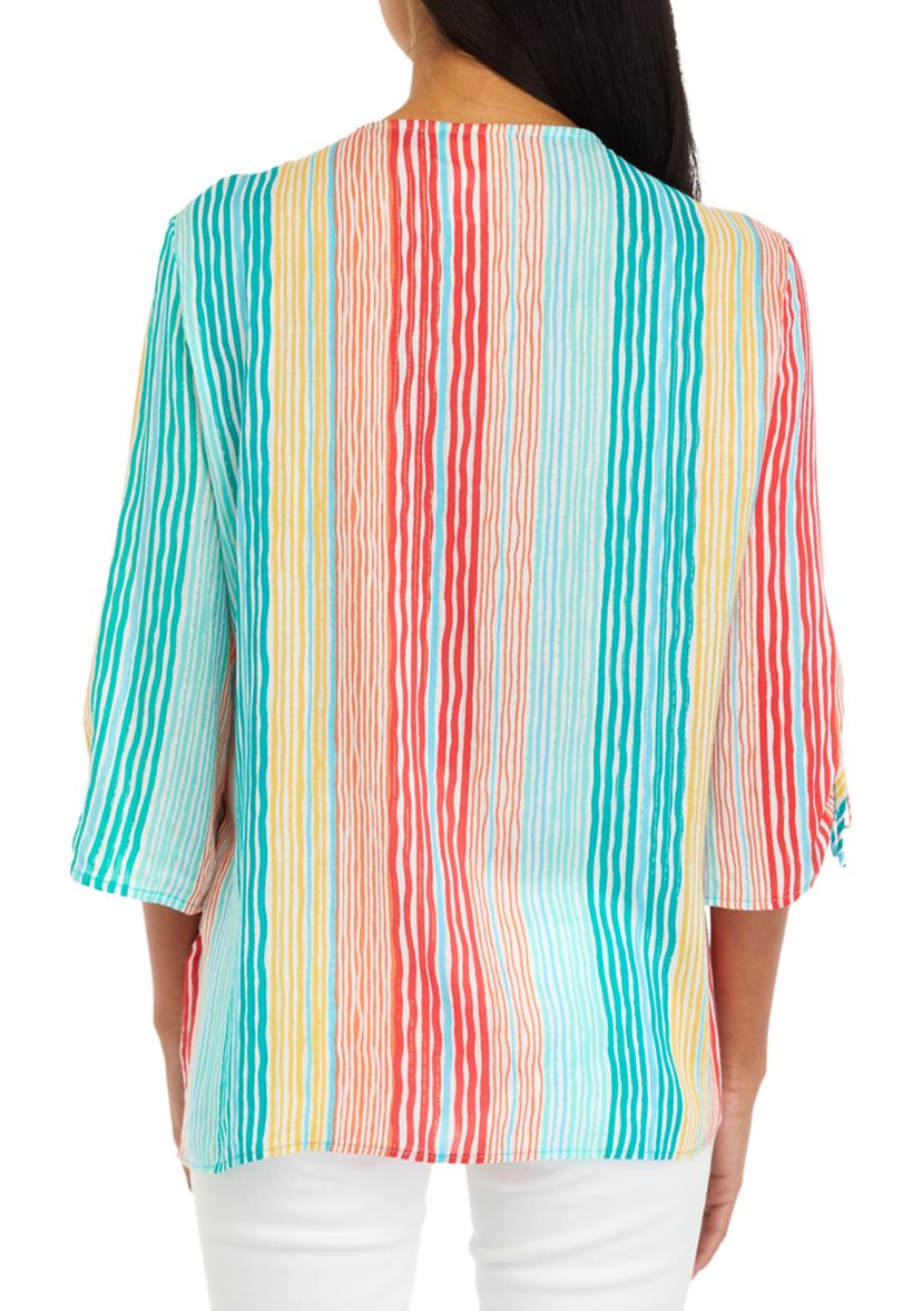 Womens Metallic Stripe Top