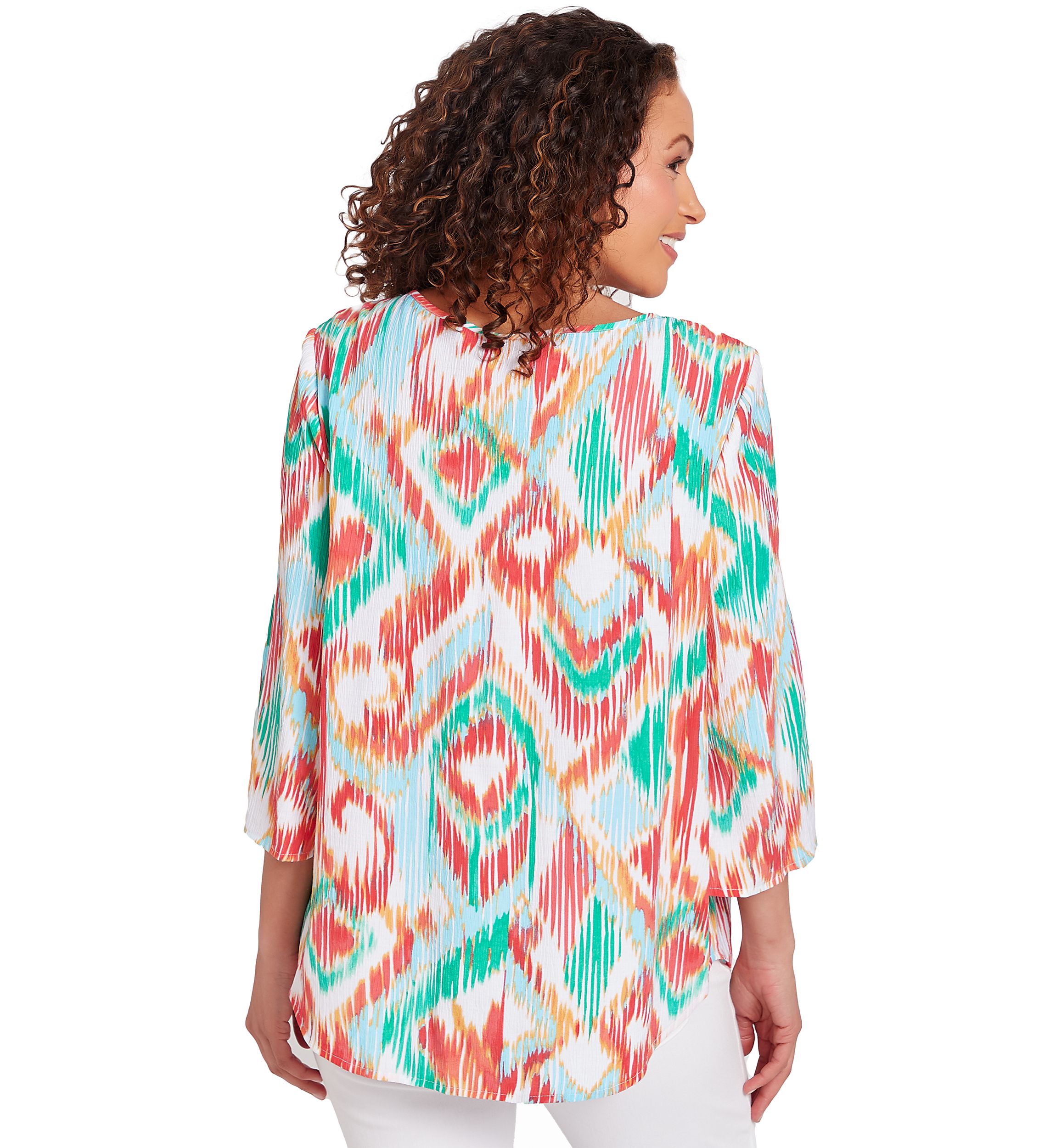 Womens Polynesian Ikat Print Top