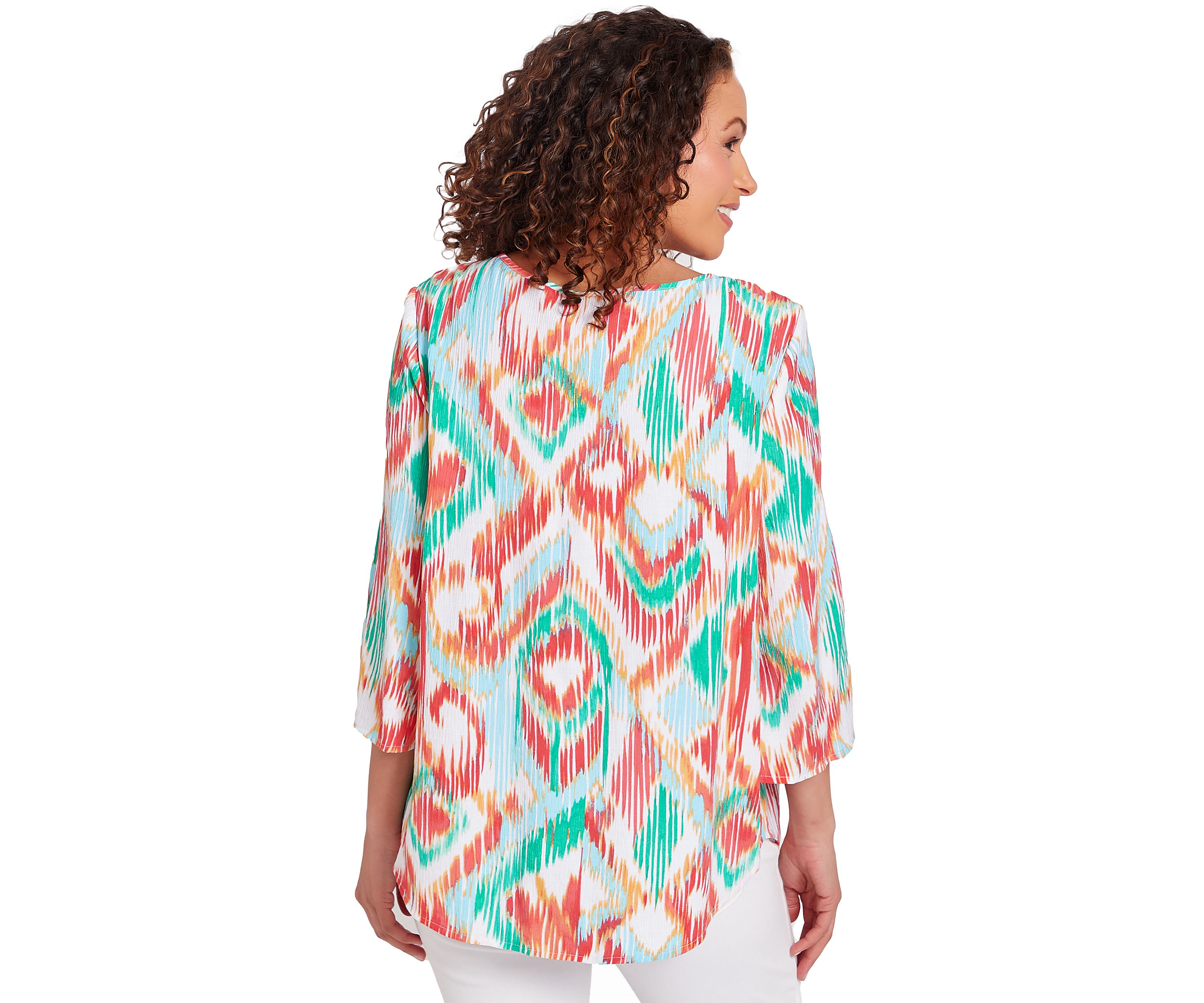 Womens Polynesian Ikat Print Top