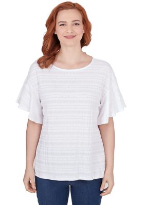 Ruby Rd Women's Decorative Smocked Knit Top