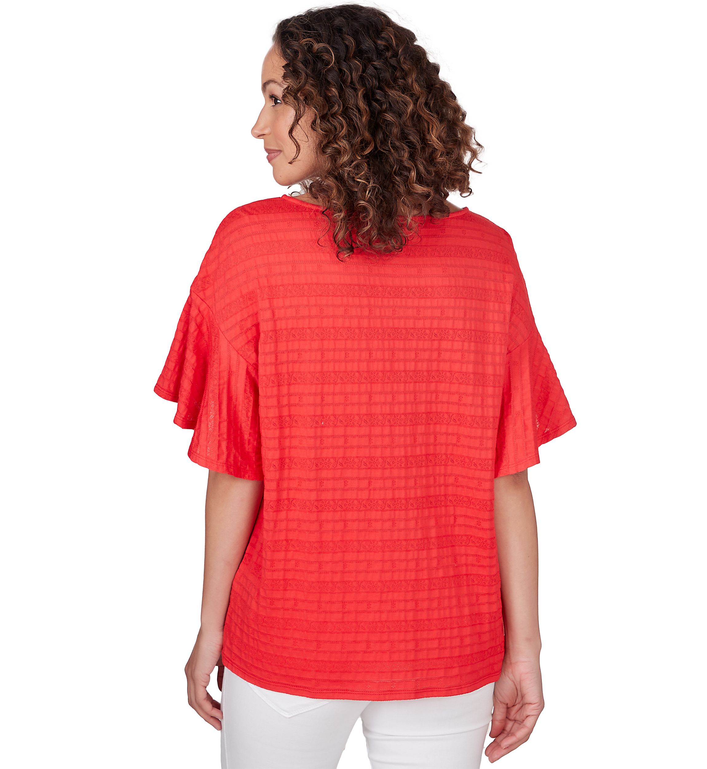 Womens Decorative Smocked Knit Top