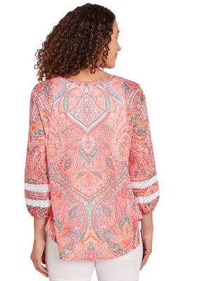 Women's Paisley Lace Knit Top