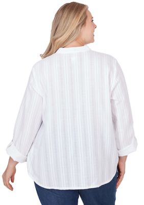 Plus Striped Gauze Top