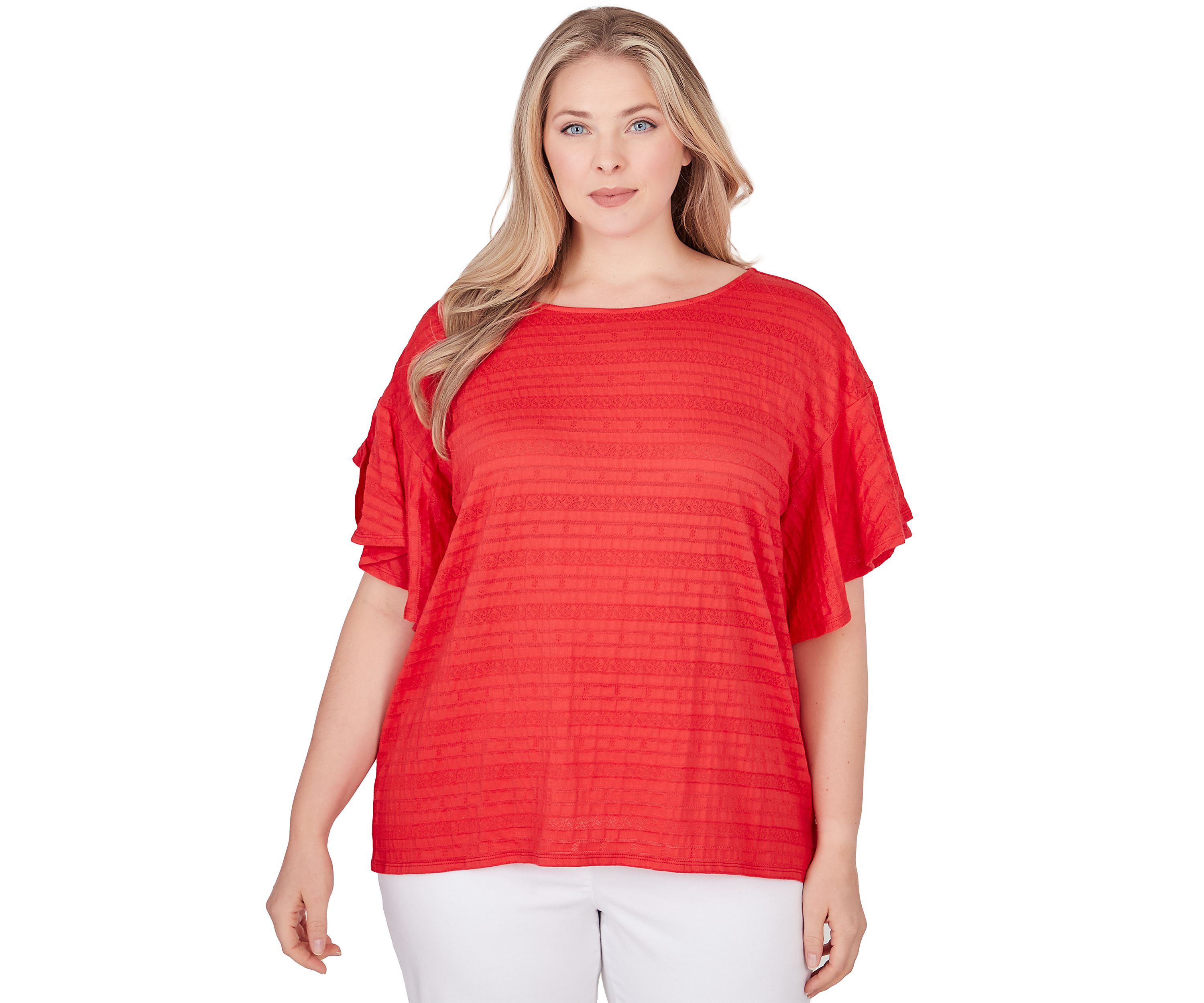 Womens Decorative Smocked Knit Top