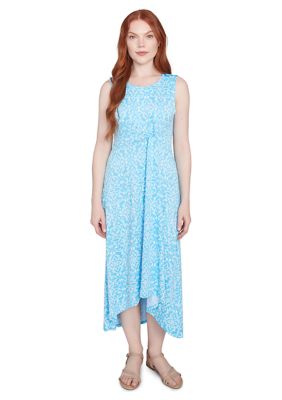 Ruby Rd Women’s Etched Medallion Puff Print High Low Dress, X-Large