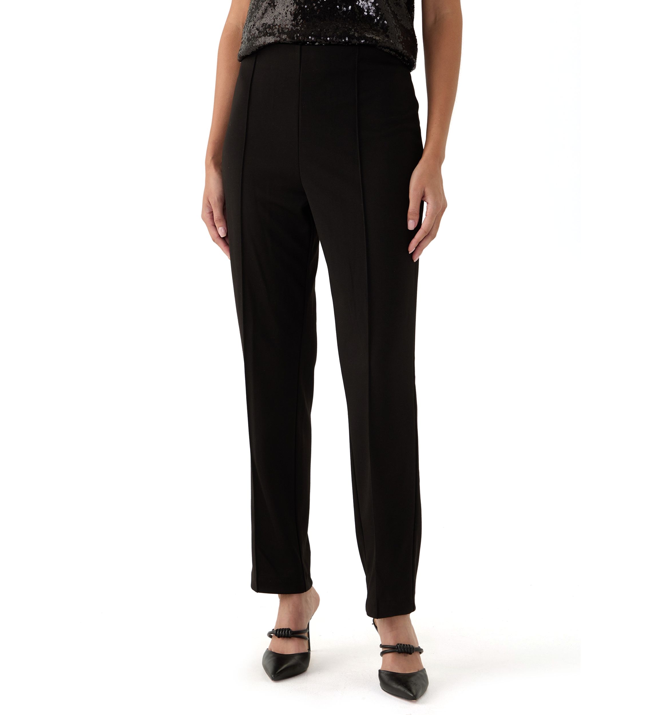 Womens Ponte Pants with Hollywood Waist