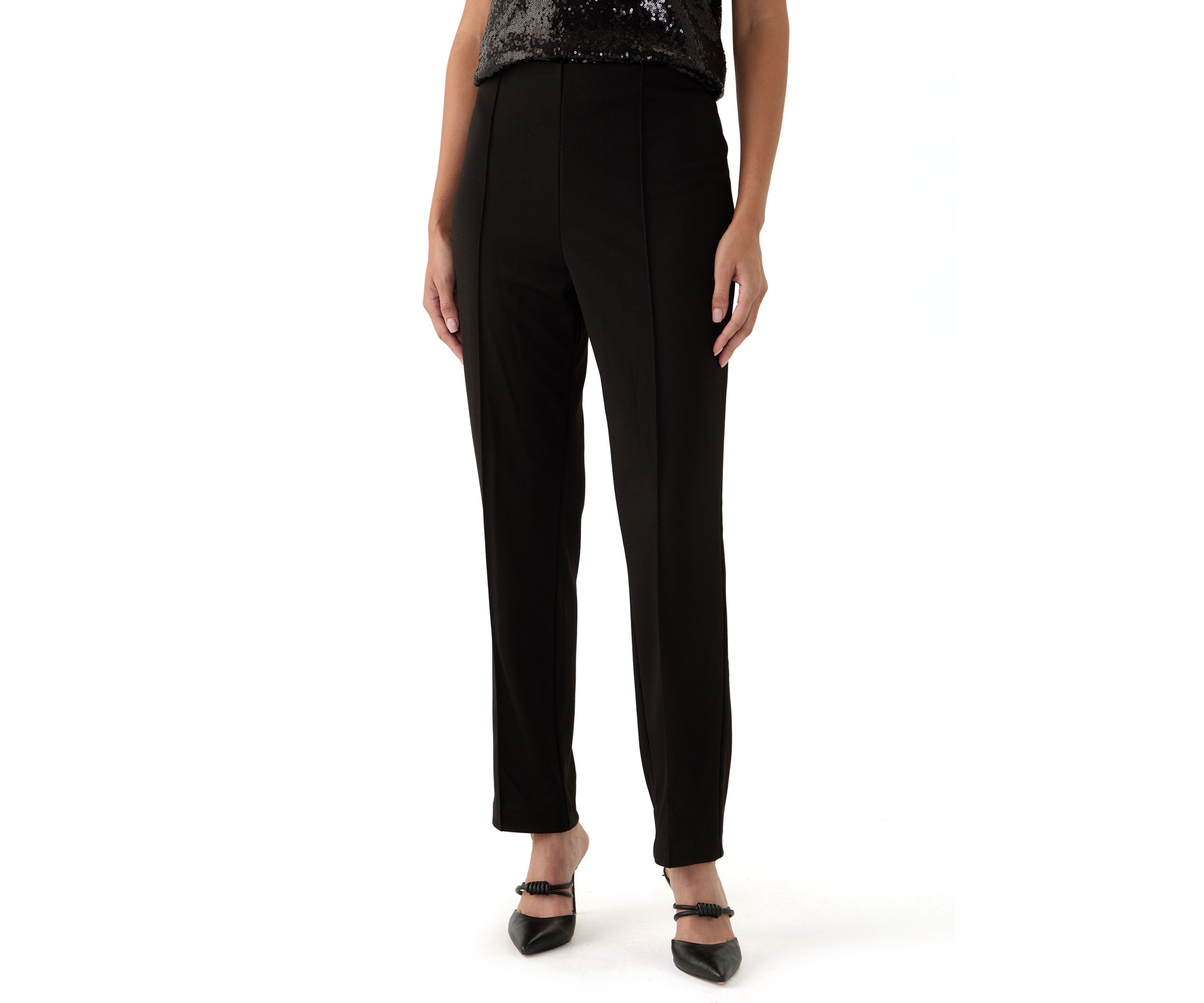Womens Ponte Pants with Hollywood Waist