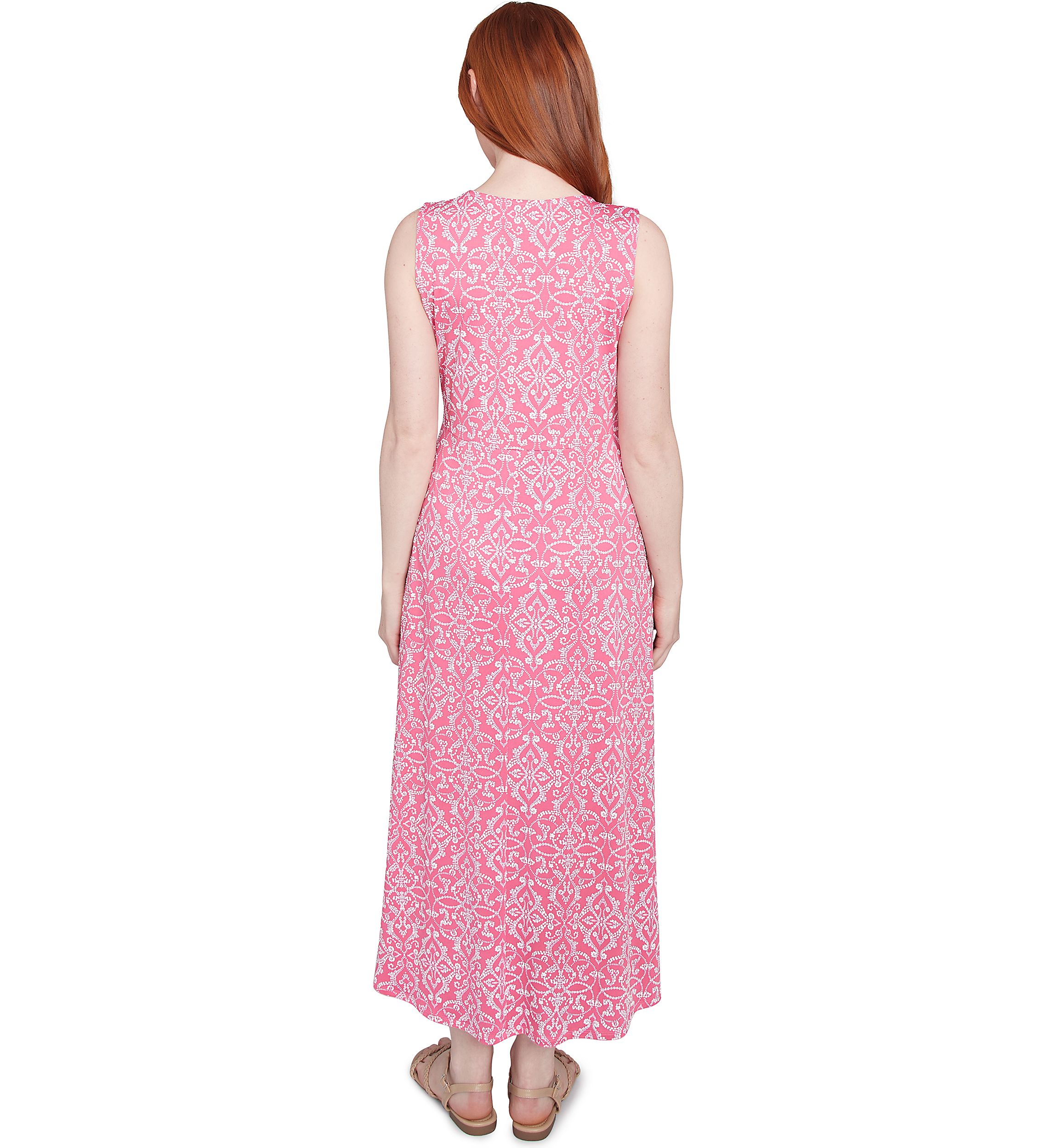 Petite Etched Medallion Puff Print High Low Dress