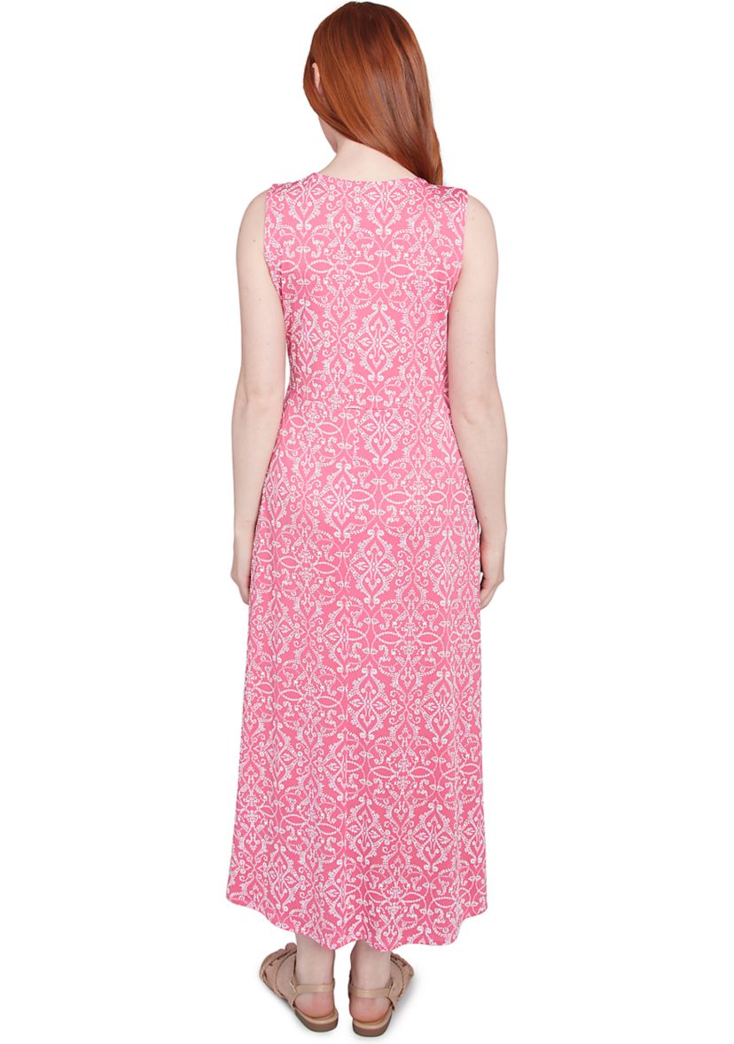 Petite Etched Medallion Puff Print High Low Dress