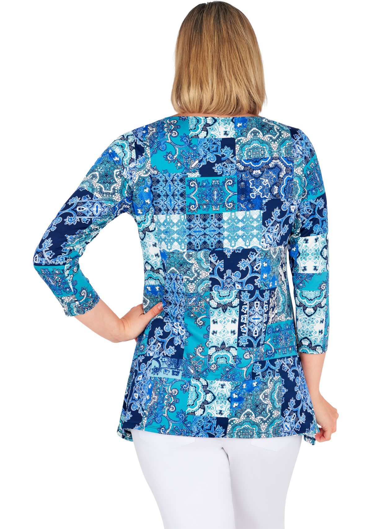 Womens Patchwork Sharkbite Top