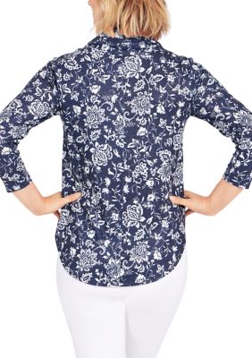 Petite Floral Cowl Neck Top