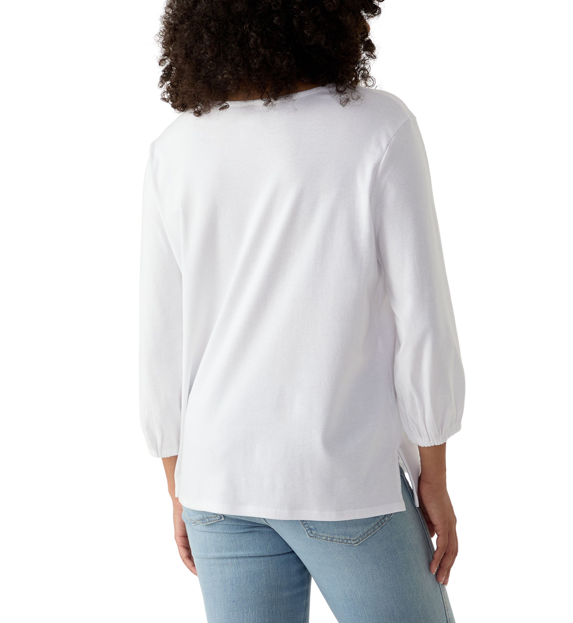 Womens Floral Embroidered Solid Knit Top
