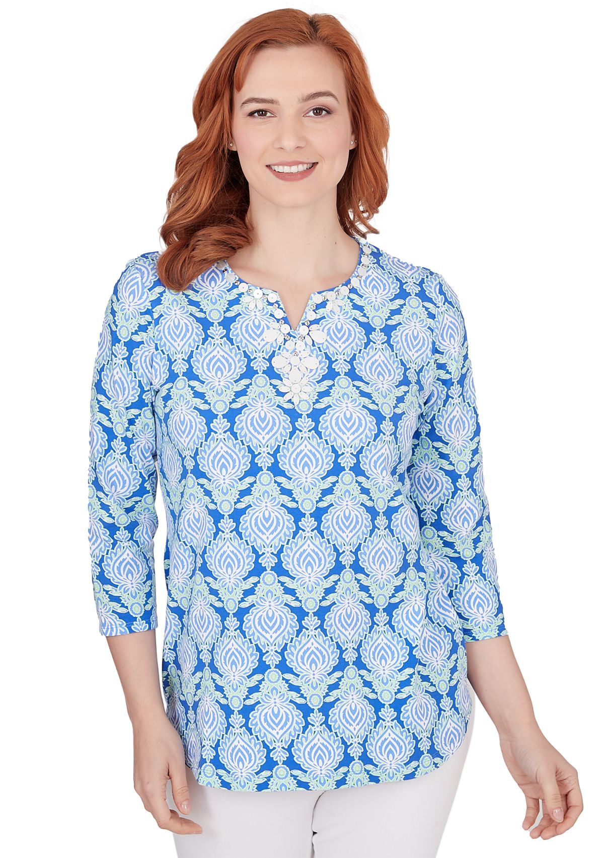 Womens Embroidered Foulard Top