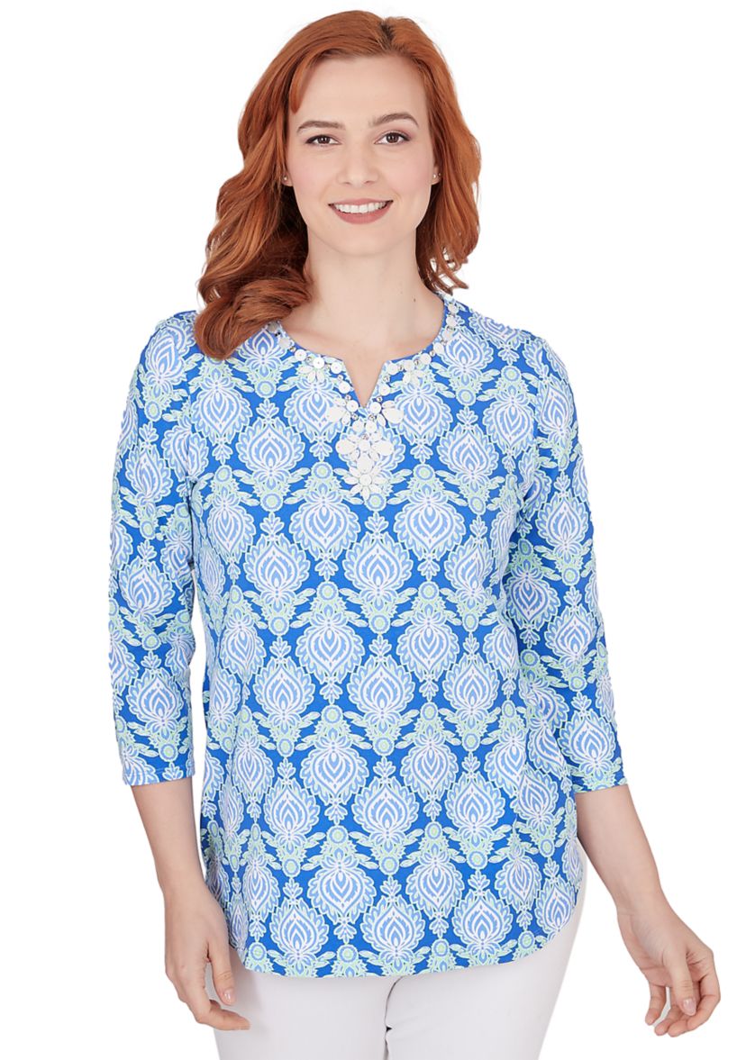 Womens Embroidered Foulard Top