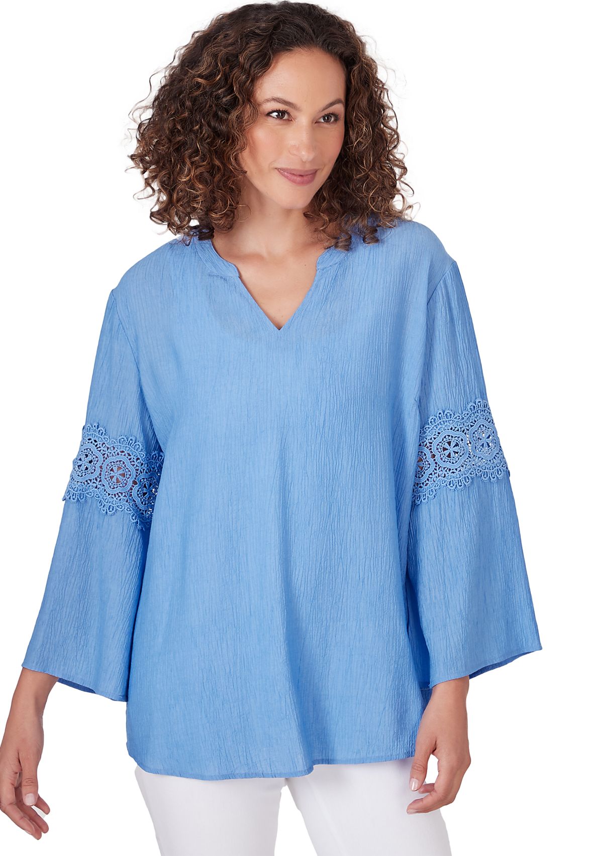 Womens Solid Bali Lace Top