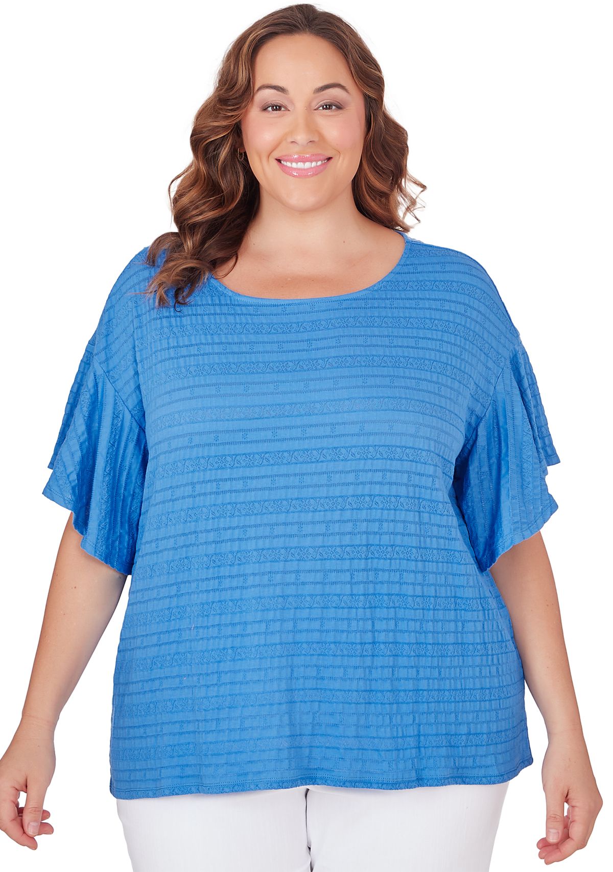 Plus Size Decorative Smocked Top