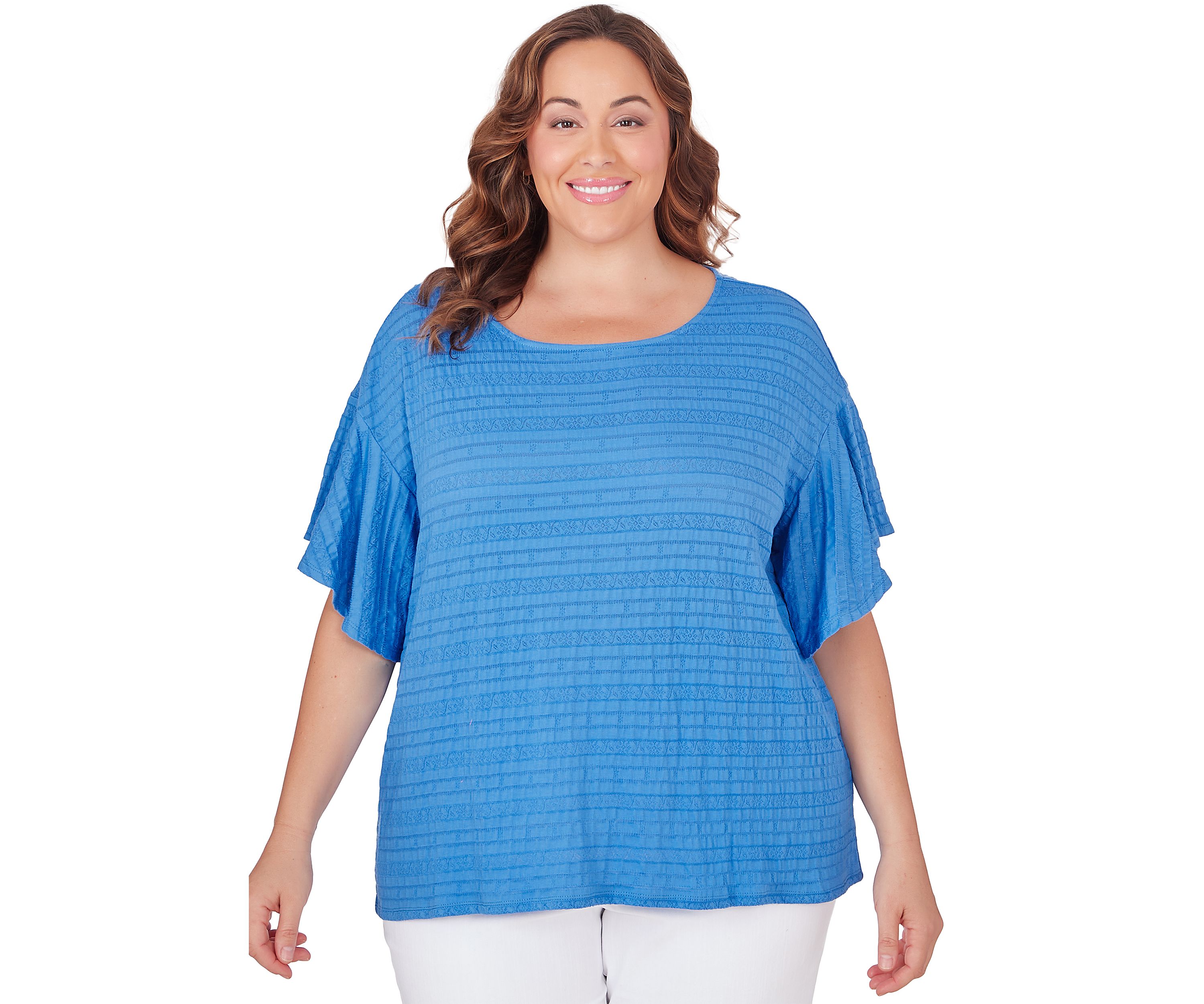 Plus Size Decorative Smocked Top