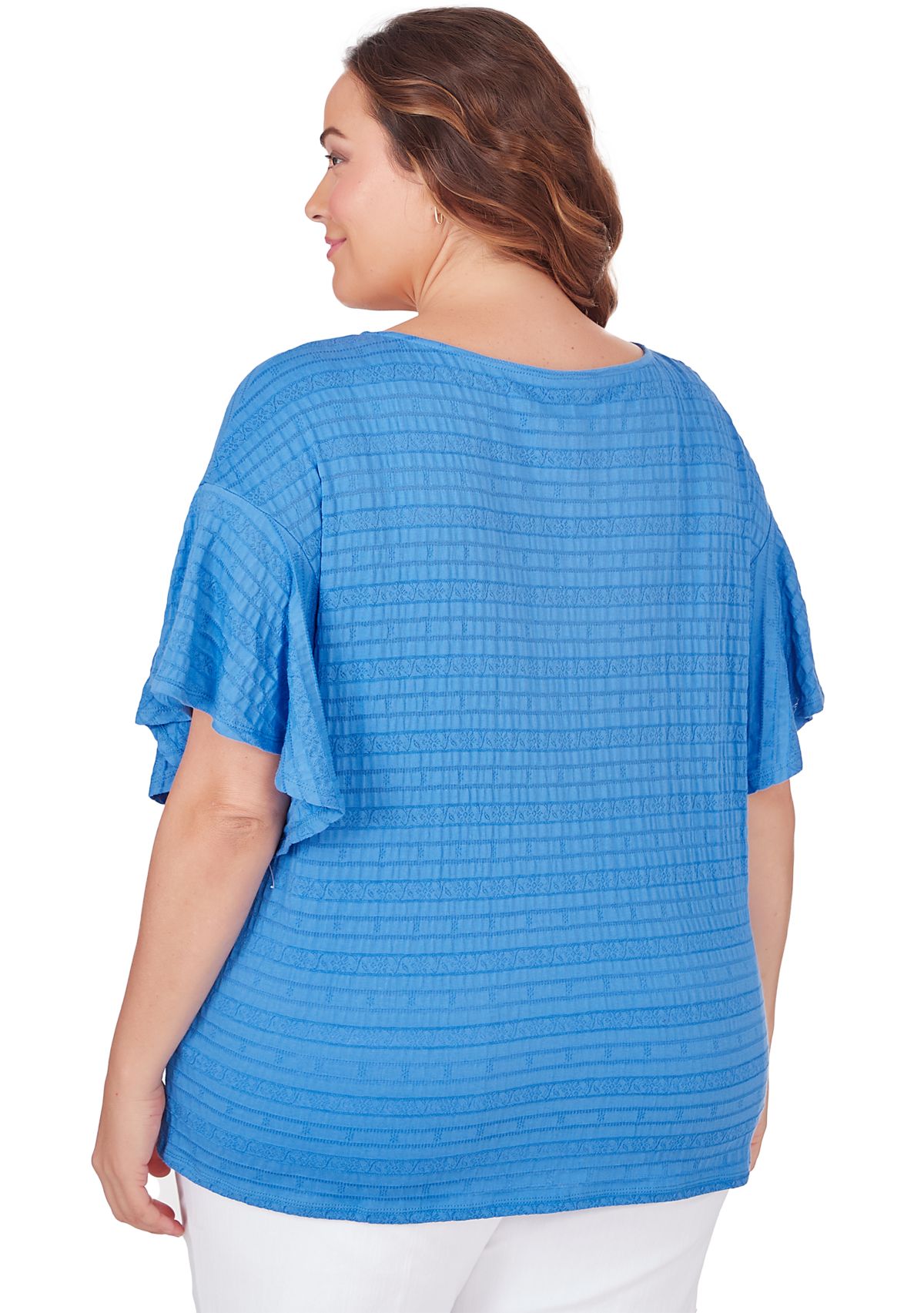 Plus Size Decorative Smocked Top