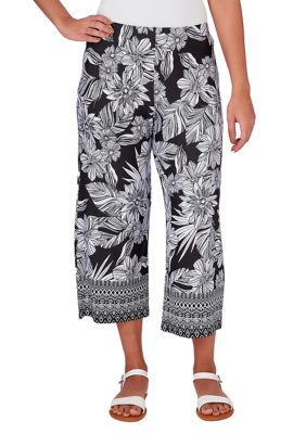 Women's Floral Geo Hem Capri Pants