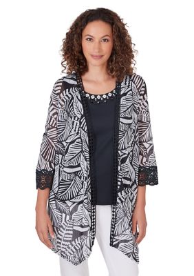 Women's Tropical Leaf Cardigan