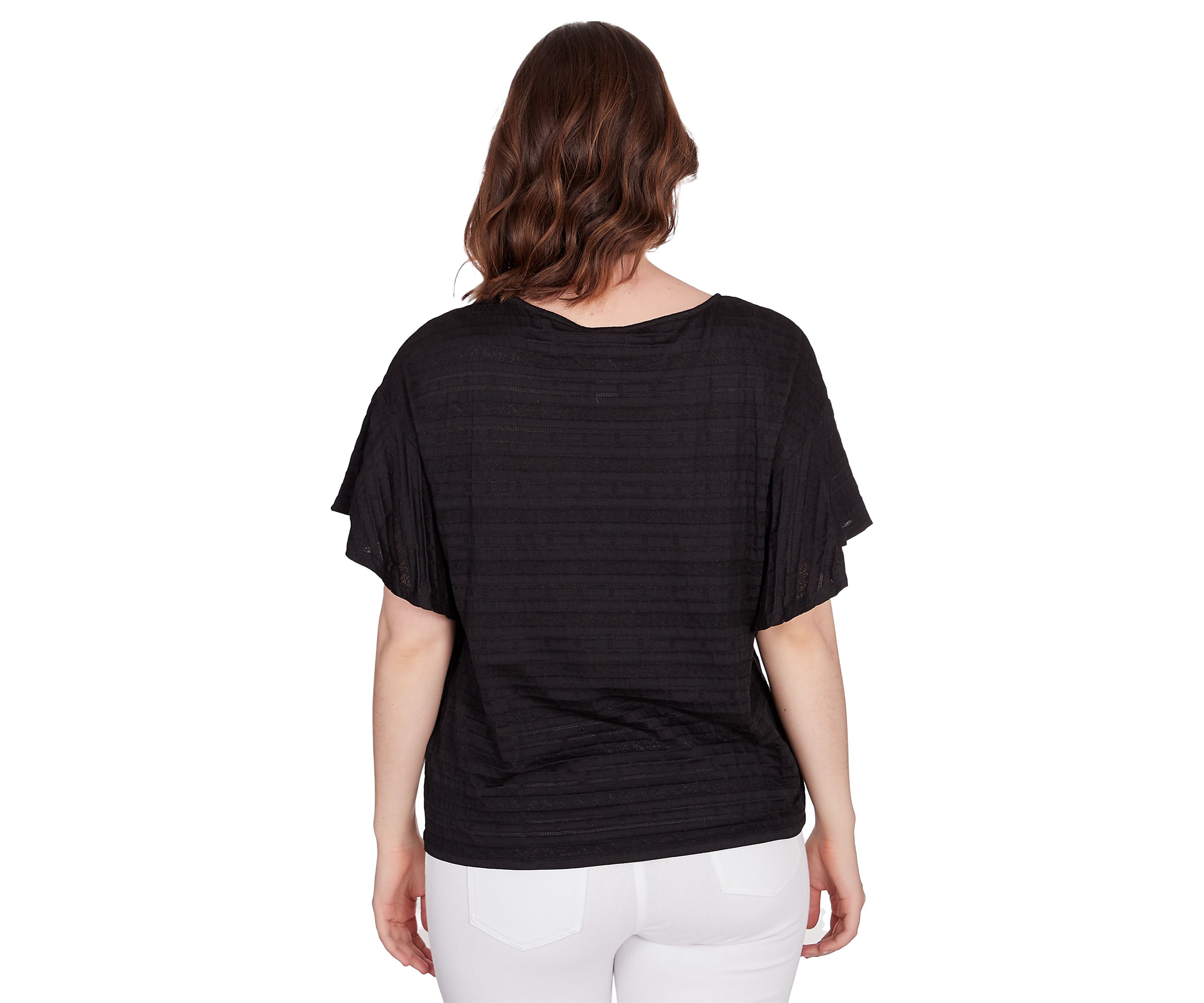 Petite Decorative Smocked Knit Top