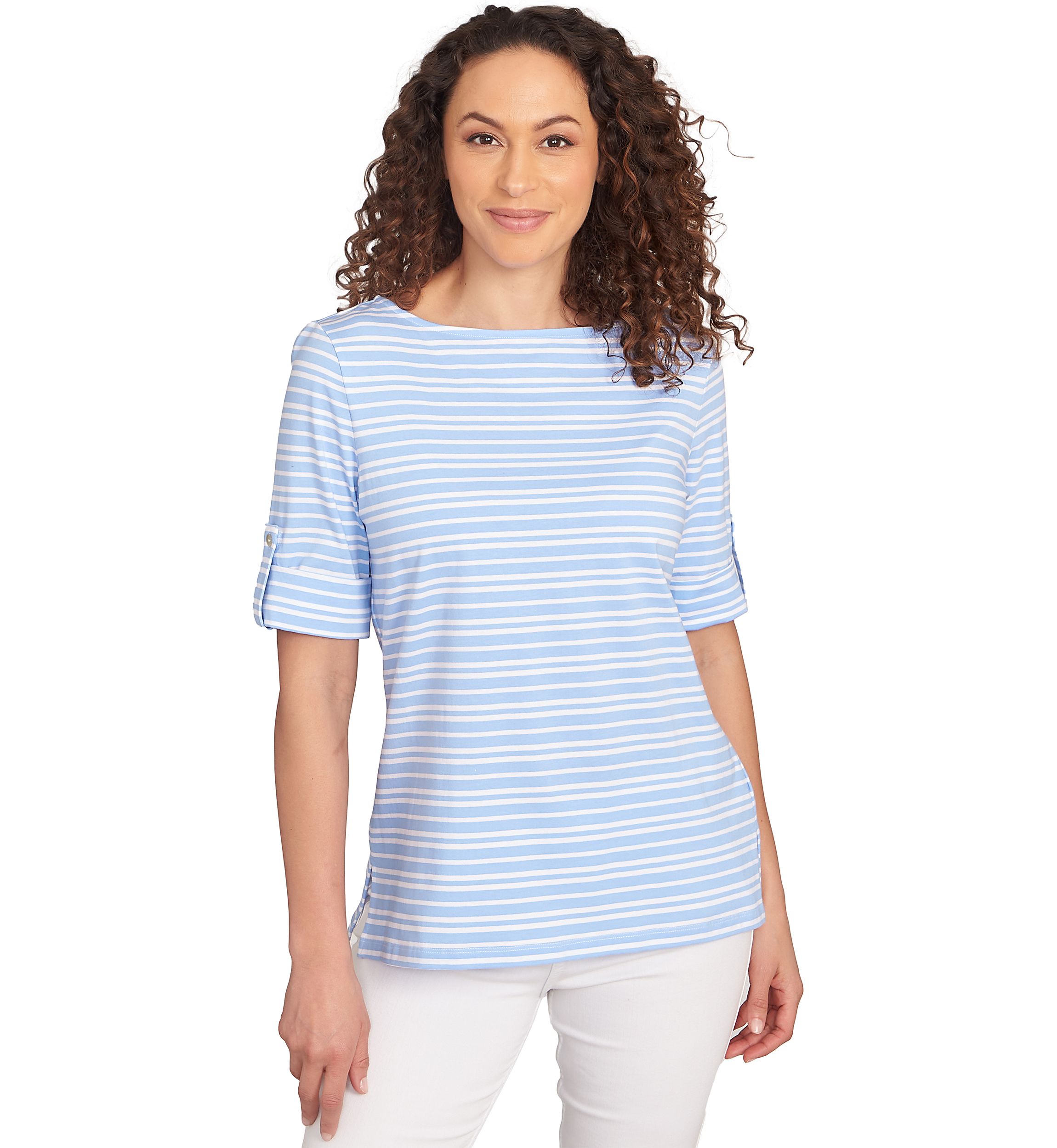 Womens Variegated Stripe Knit T-Shirt