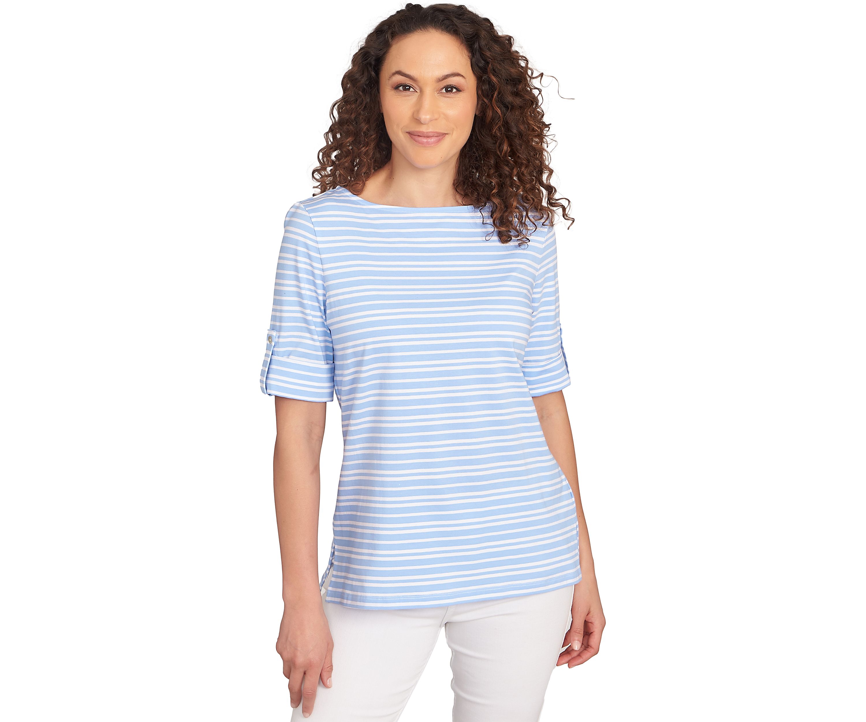 Womens Variegated Stripe Knit T-Shirt